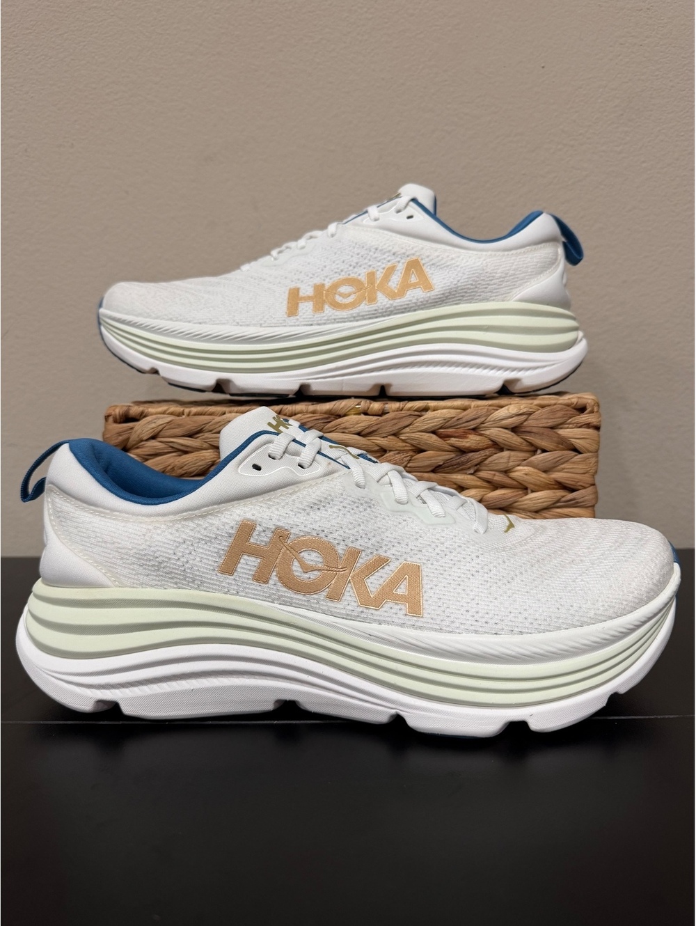 Size 12.5 - Hoka Gaviota 5 “Frost Gold”